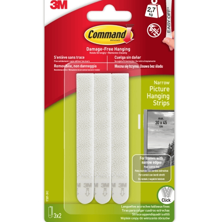 Command Tiras Adhesivas para Colgar Cuadros - Color Blanco 1