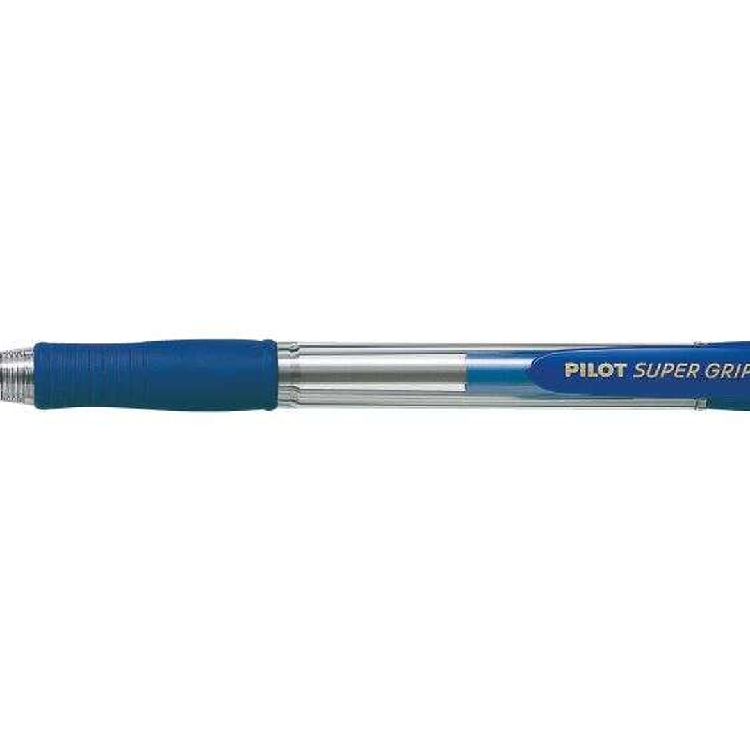Pilot Boligrafo de Bola Retractil SuperGrip - Punta Redonda 1.0mm - Trazo 0.27mm - Tinta de Aceite - Grip Ergonomico - Color Azul 1