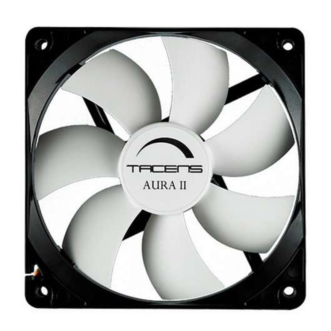 Tacens Aura II Ventilador 80mm - Carcasa Negra, Aspas Blancas - Velocidad Max. 1500rpm 1