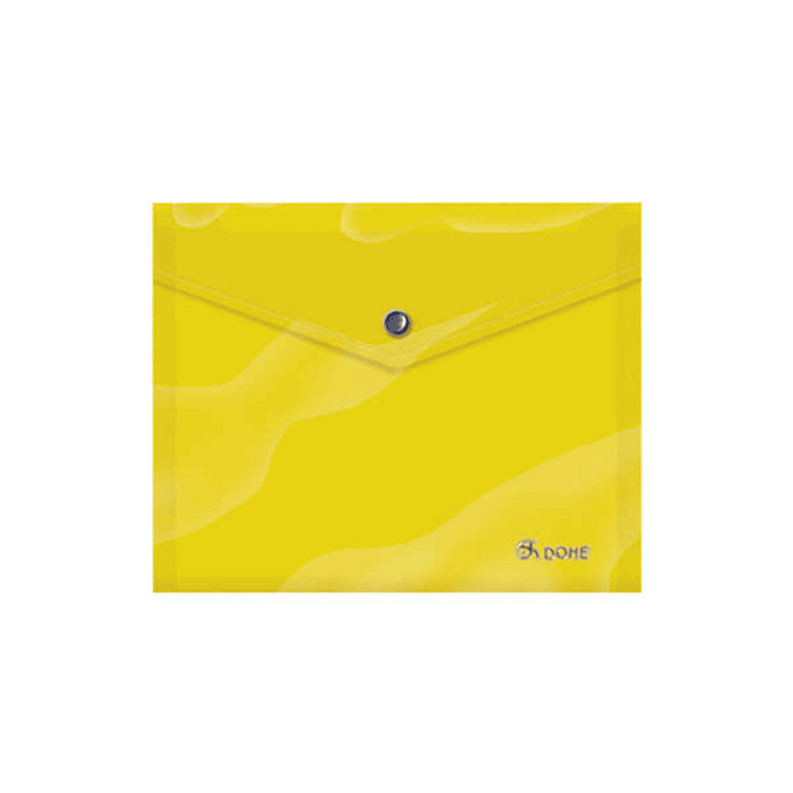 Dohe Sobre Portadocumentos A5 - Cierre de Broche - Polipropileno Opaco 150 Micras - Color Amarillo 1