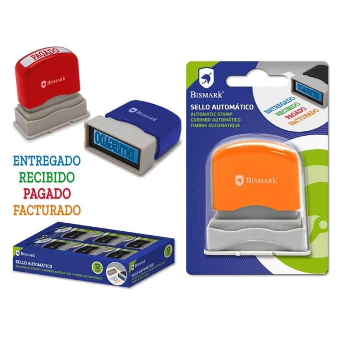 Bismark Sello Automatico - Modelos: Entregado, Recibido, Cobrado y Facturado - Diferentes Colores para Diferenciarlos 1