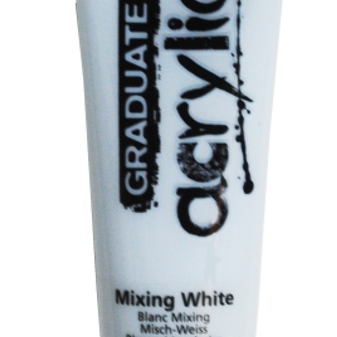 Daler Rowney Graduate Pintura Acrilica - Tubo de Plastico - 120ml - Color Blanco de Mezcla 1