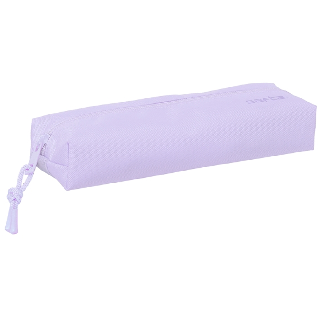 Safta Estuche Portatodo de 22cm - 1 Compartimento - Rectangular - Goma Elastica Trasera - 22x4x7cm - Color Lavanda 1