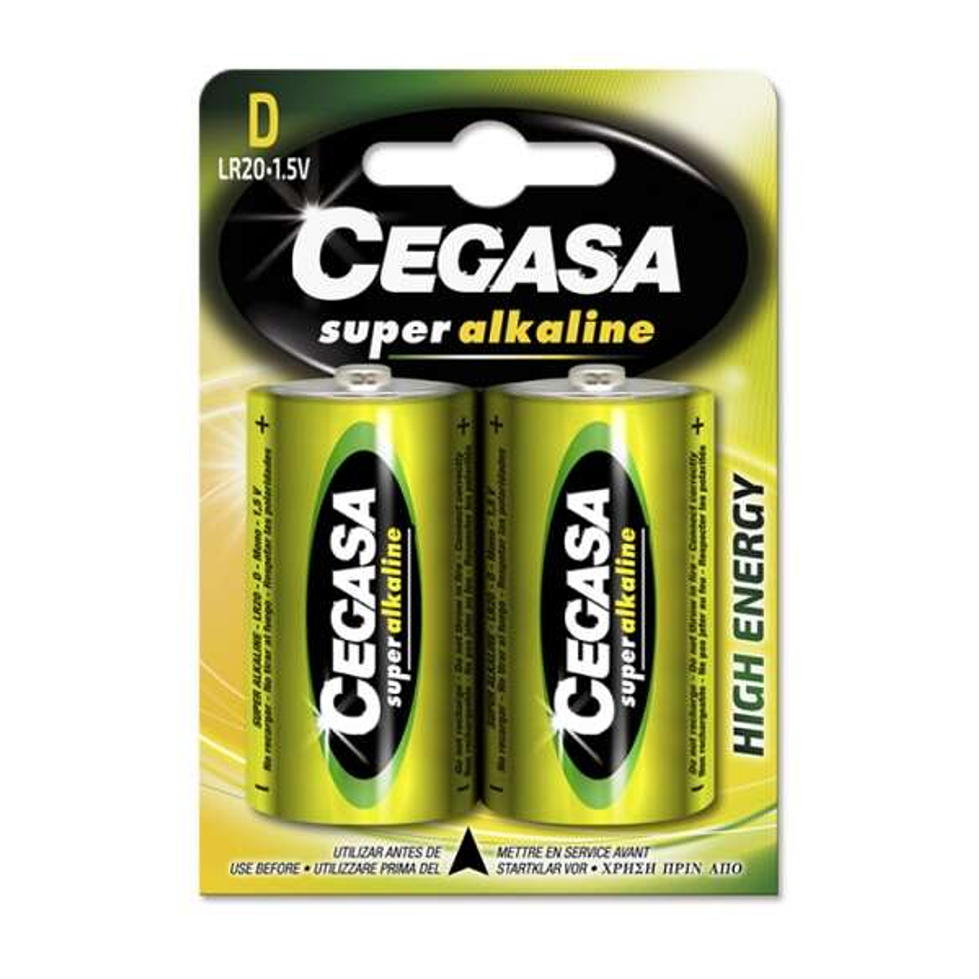 Cegasa Super Alcaline LR20 Pack 2 Pilas LR20 1.5V - Alta Tecnologia - Fiabilidad - Elevado Rendimiento 1