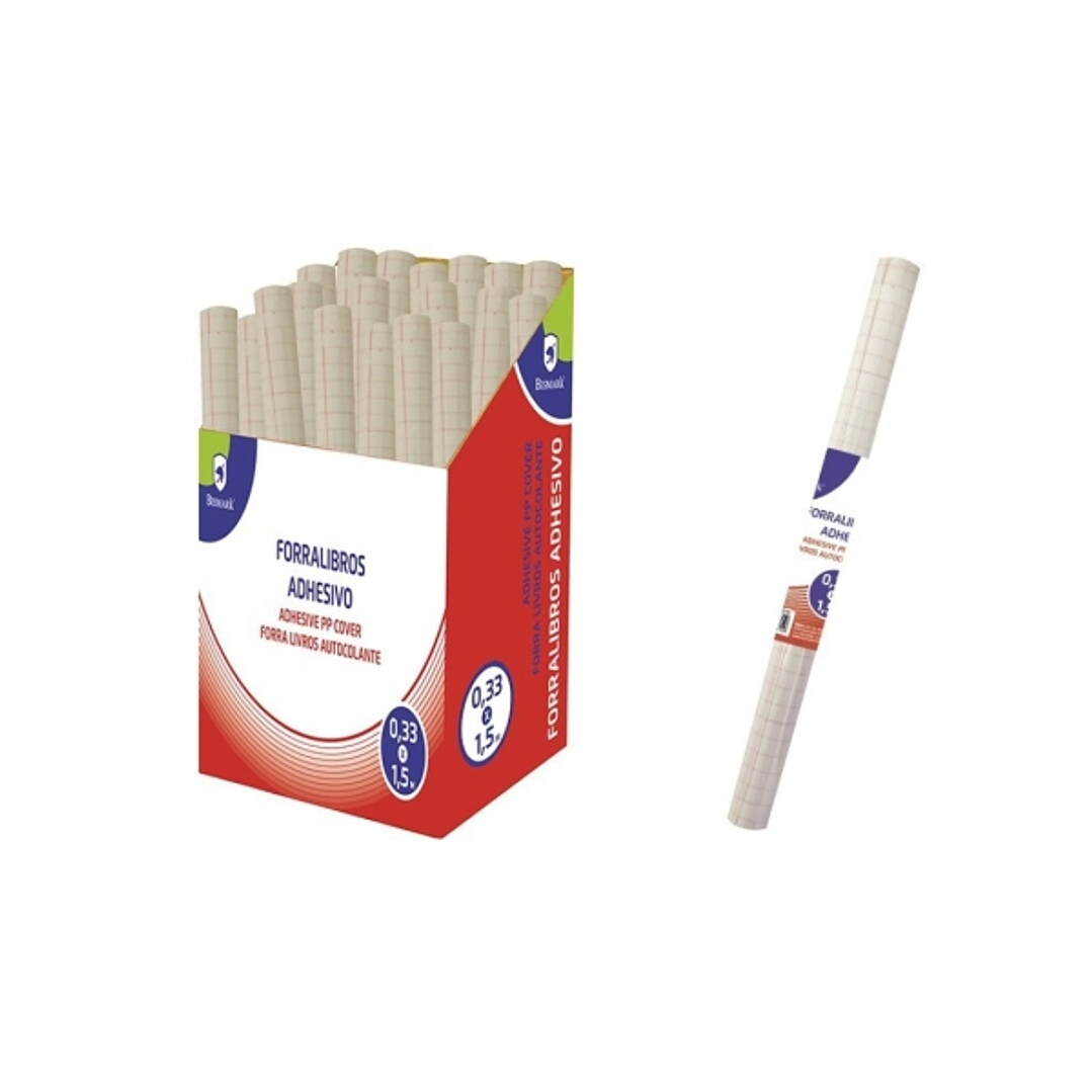 Bismark Rollo de Polipropileno 1.5x0.33m - Autoadhesivo - Cuadricula de Precision - Transparente 1