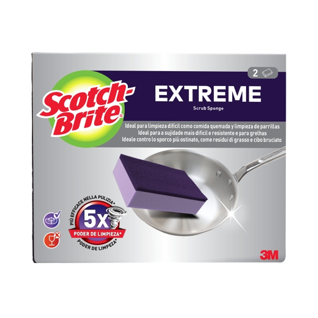 Scotch-Brite Extreme Pack de 2 Estropajos de Cocina - Color Morado 1