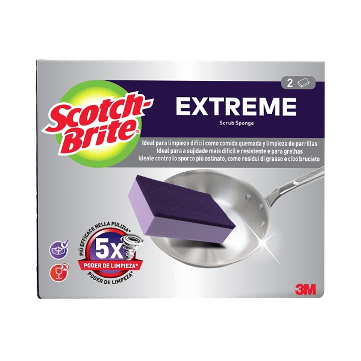 Scotch-Brite Extreme Pack de 2 Estropajos de Cocina - Color Morado 1