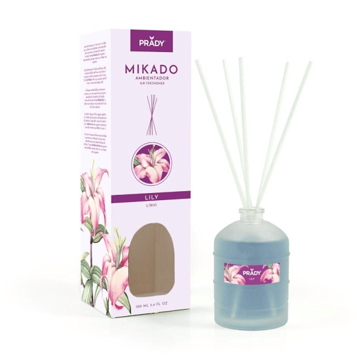 Prady Ambientador Mikado Lily - Frasco de Cristal 100 ml y Varitas Difusoras 1