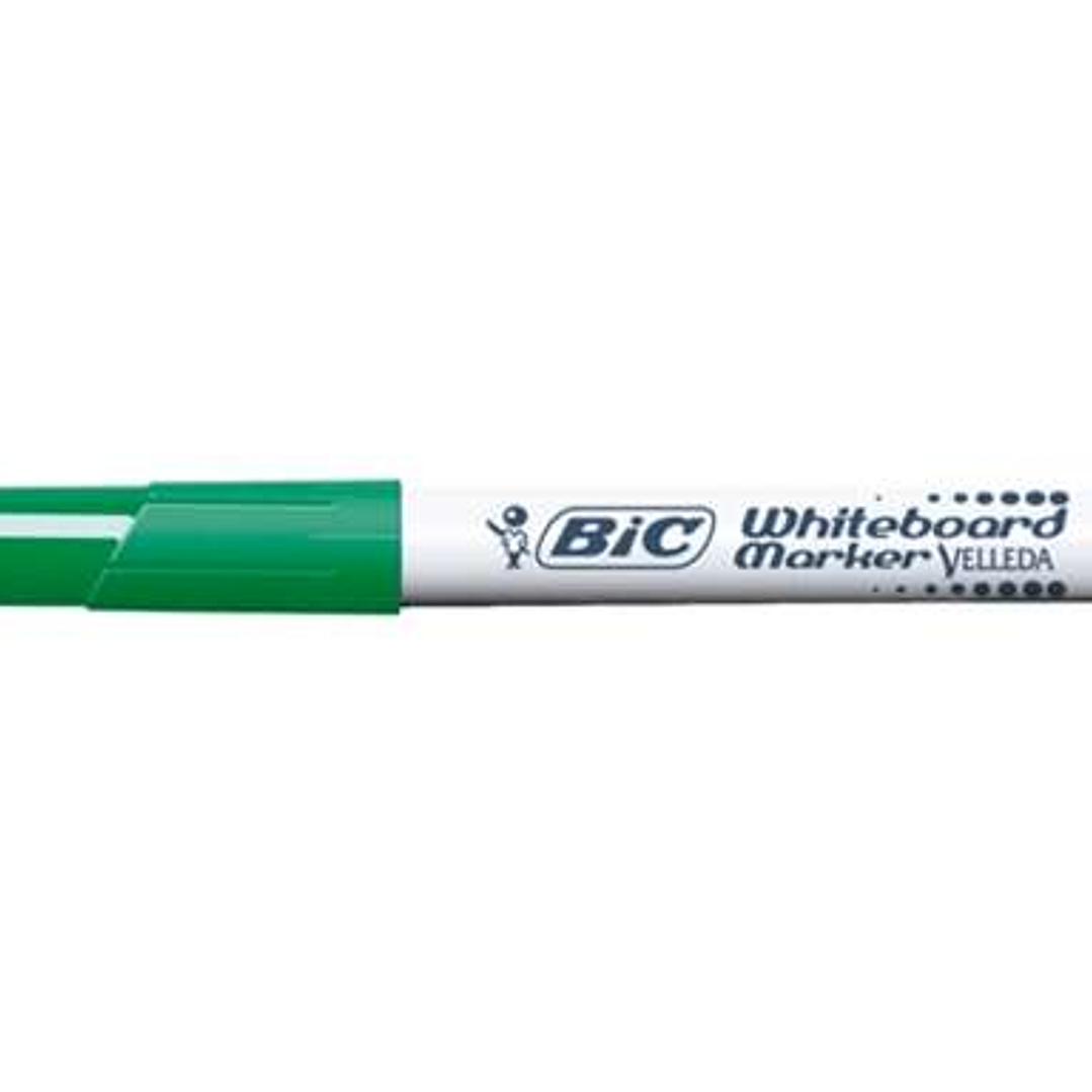 Bic Velleda 1741 Marcador para Pizarra - Punta de 4.5 mm - Trazo 1.4mm - Tinta con Base de Acetona - Borrado Optimo - Larga Duracion - Color Verde 1