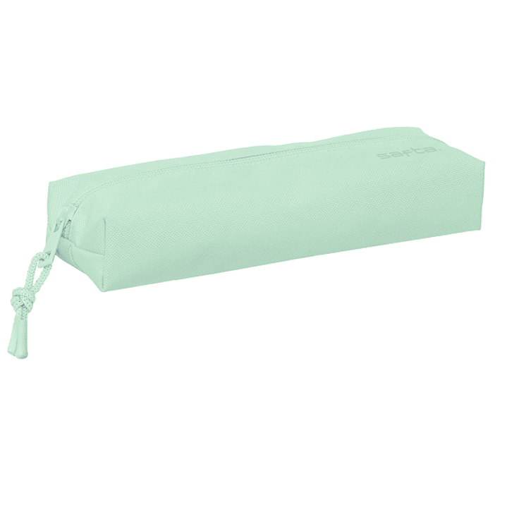 Safta Estuche Portatodo de 22cm - 1 Compartimento - Rectangular - Goma Elastica Trasera - 22x4x7cm - Color Verde Pastel 1