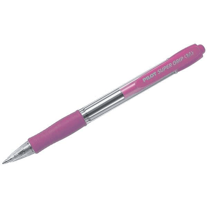 Pilot SuperGrip Boligrafo de Bola Retractil - Punta 1.0mm - Trazo 0.27mm - Tinta de Aceite - Grip Ergonomico - Color Rosa 1