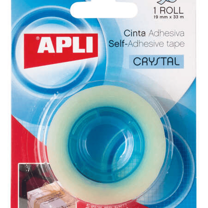 Apli Cinta Adhesiva Crystal - 19mm x 33m - Transparente y Resistente 1