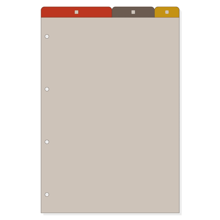 Finocam R4062 Separadores Superiores para Agendas Open - 5 Solapas - Formato A4 - 210x2x307mm - PVC - Color Marron 1