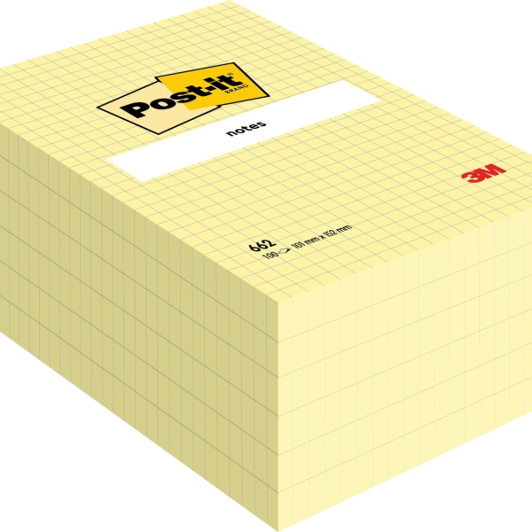 Post-It Pack de 6 Blocs de 100 Notas Adhesivas Reposicionables - Forma Rectangular - 101x152mm - Color Amarillo Claro 1