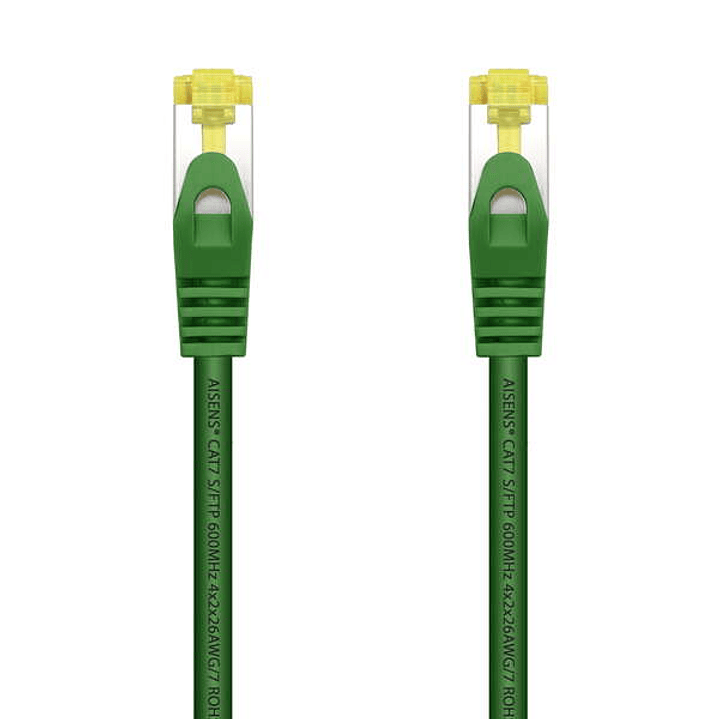 Aisens Cable de Red Latiguillo RJ45 LSZH Cat.7 600 MHz S/FTP PIMF AWG26 - 0.5M - Color Verde 1