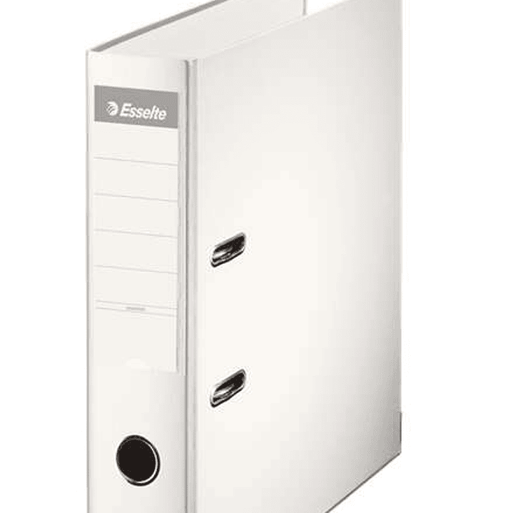 Esselte Archivador de Palanca Formato A4 - Lomo 75mm - Tarjetero en Lomo - Capacidad para 500 Hojas - Color Blanco 1
