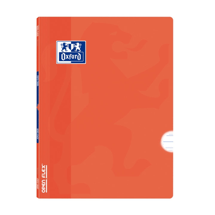 Oxford School Classic Openflex A4 - Tapa de Plastico Resistente - Libreta Grapada con Pauta 3.5 y Margen - 48 Hojas - Color Naranja 1