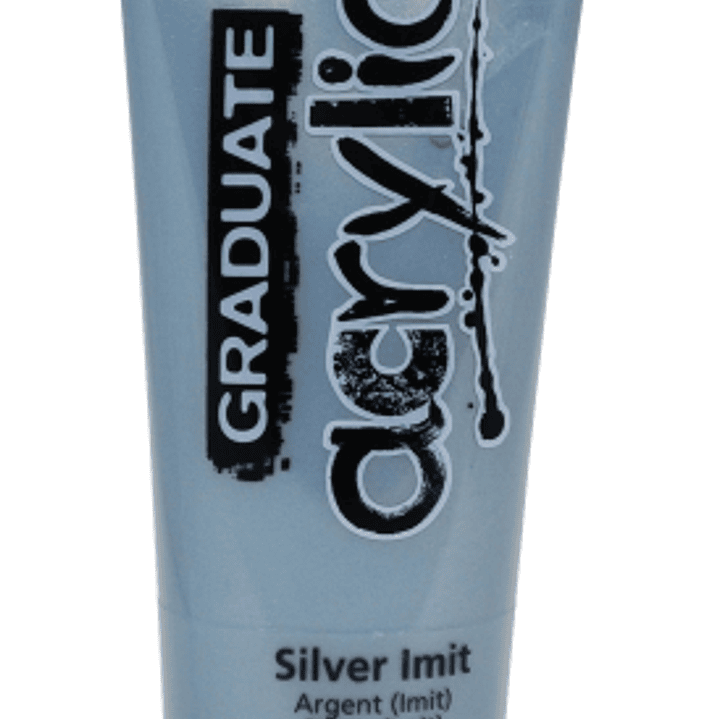 Daler Rowney Graduate Pintura Acrilica - Tubo de Plastico - 120ml - Color Imitacion Plata 1