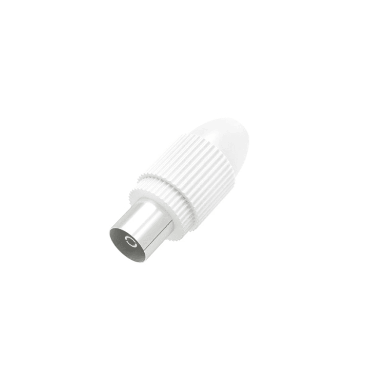 Hama Essential Conector Coaxial Hembra - Apto para Cables entre 5 y 7mm - Fijacion con Pinza - Color Blanco 1