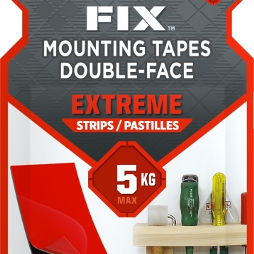 Scotch-Fix Pack de 8 Tiras de Montaje Extremo de Doble Cara - 25x76mm - Color Negro 1