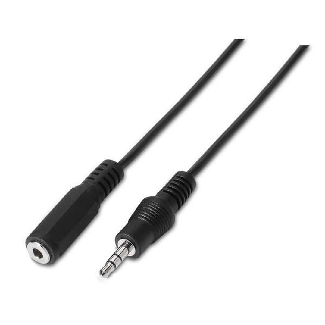 Aisens Cable Audio Estereo - JACK 3.5/M-JACK 3.5/H - 1.5m - Color Negro 1