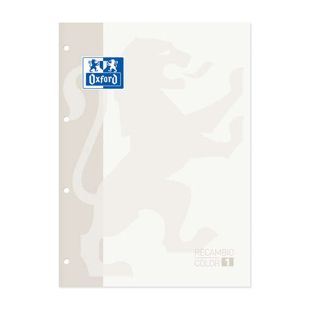 Oxford School Classic Cuaderno de Recambio A4 - Tapa Blanda - Encolado - 80 Hojas - Color Blanco 1