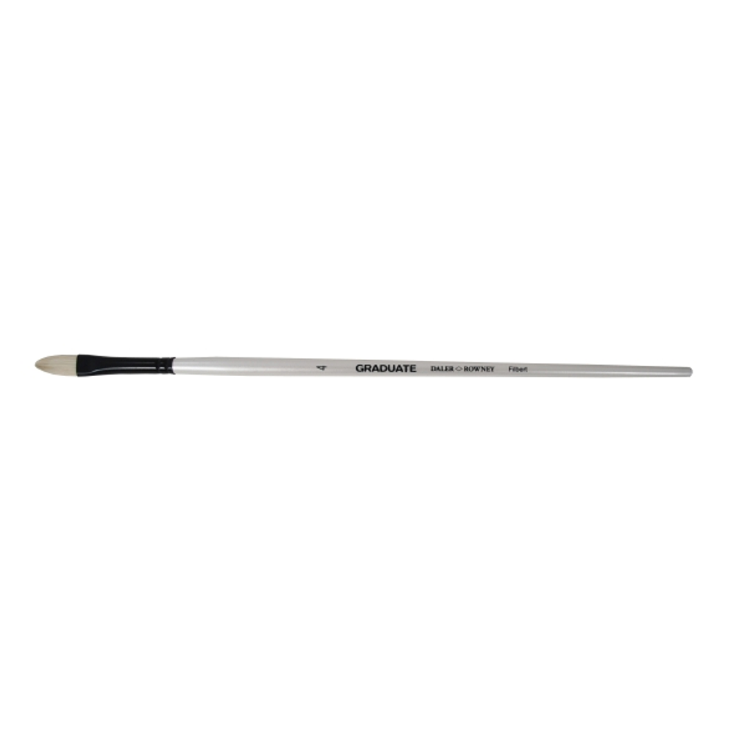Daler Rowney Graduate Pincel para Oleo - Pelo de Cerda Natural - Mango Largo - Lengua de Gato - N°4 1