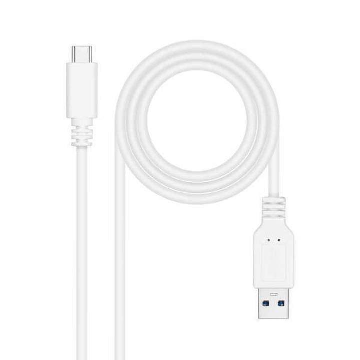 Nanocable Cable USB 3.1 Gen2 10Gbps 3A USB-C/M-A/M  - Color Blanco 1