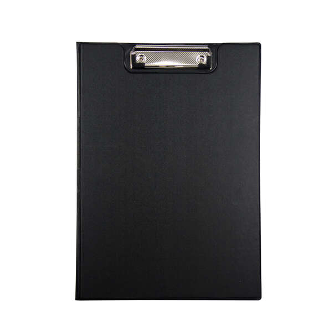 Dohe Carpeta A4 con Pinza de Presion - Tapa de Carton Forrado PVC Opaco - Bolsillo Interior - Color Negro 1