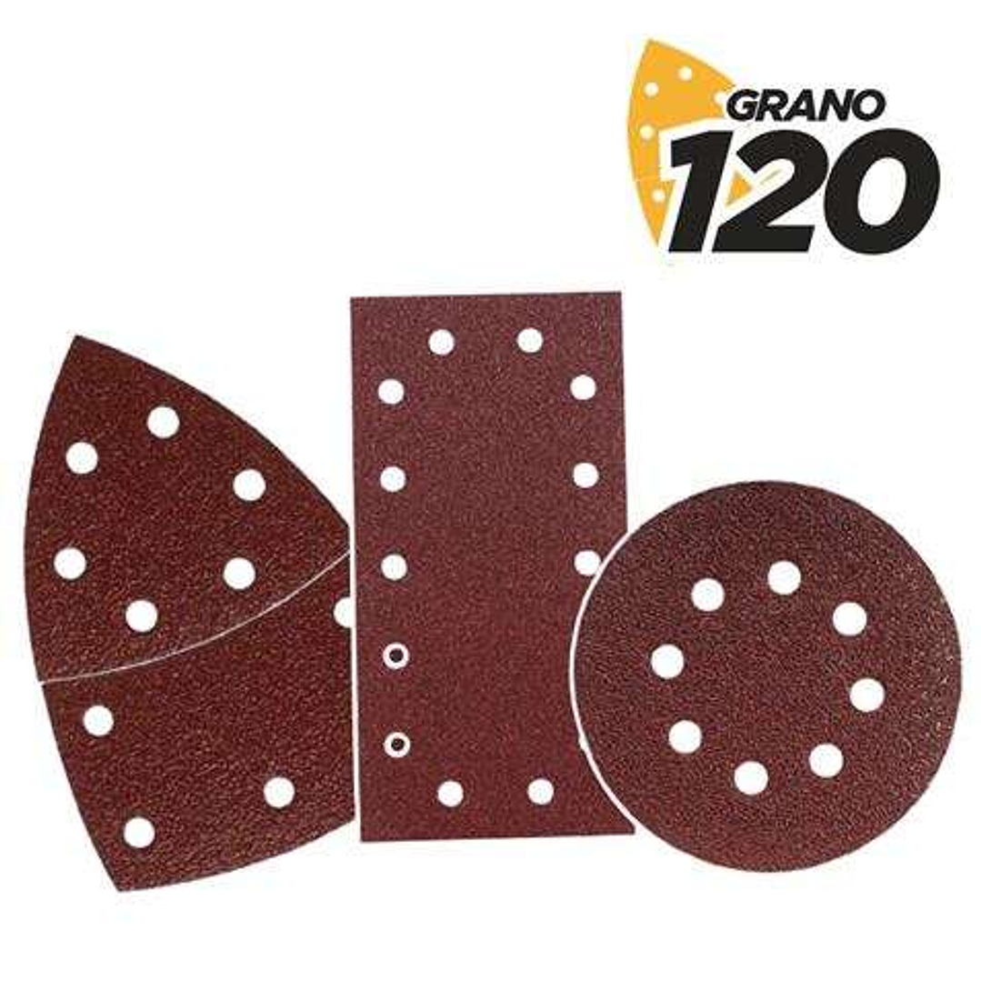 Blim Pack de 9 Lijas con Velcro para Lijadora BL0151 - Grano 120 - 3 Formatos 1