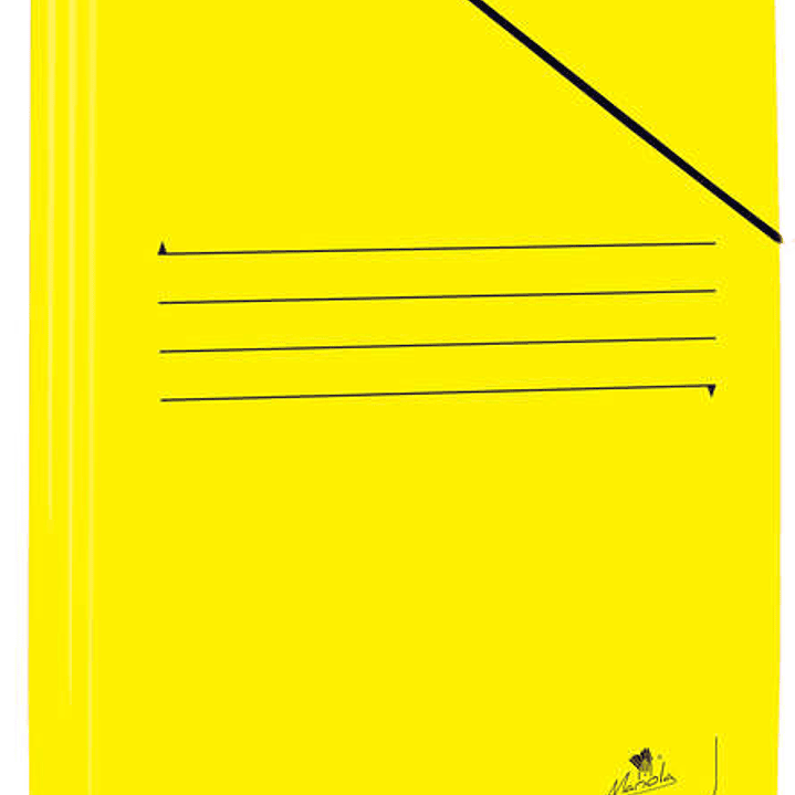 Mariola Carpeta de Carton Plastificado Folio 500gr/m2 - Medidas 34x25cm - Cierre con Goma Elastica - Color Amarillo 1
