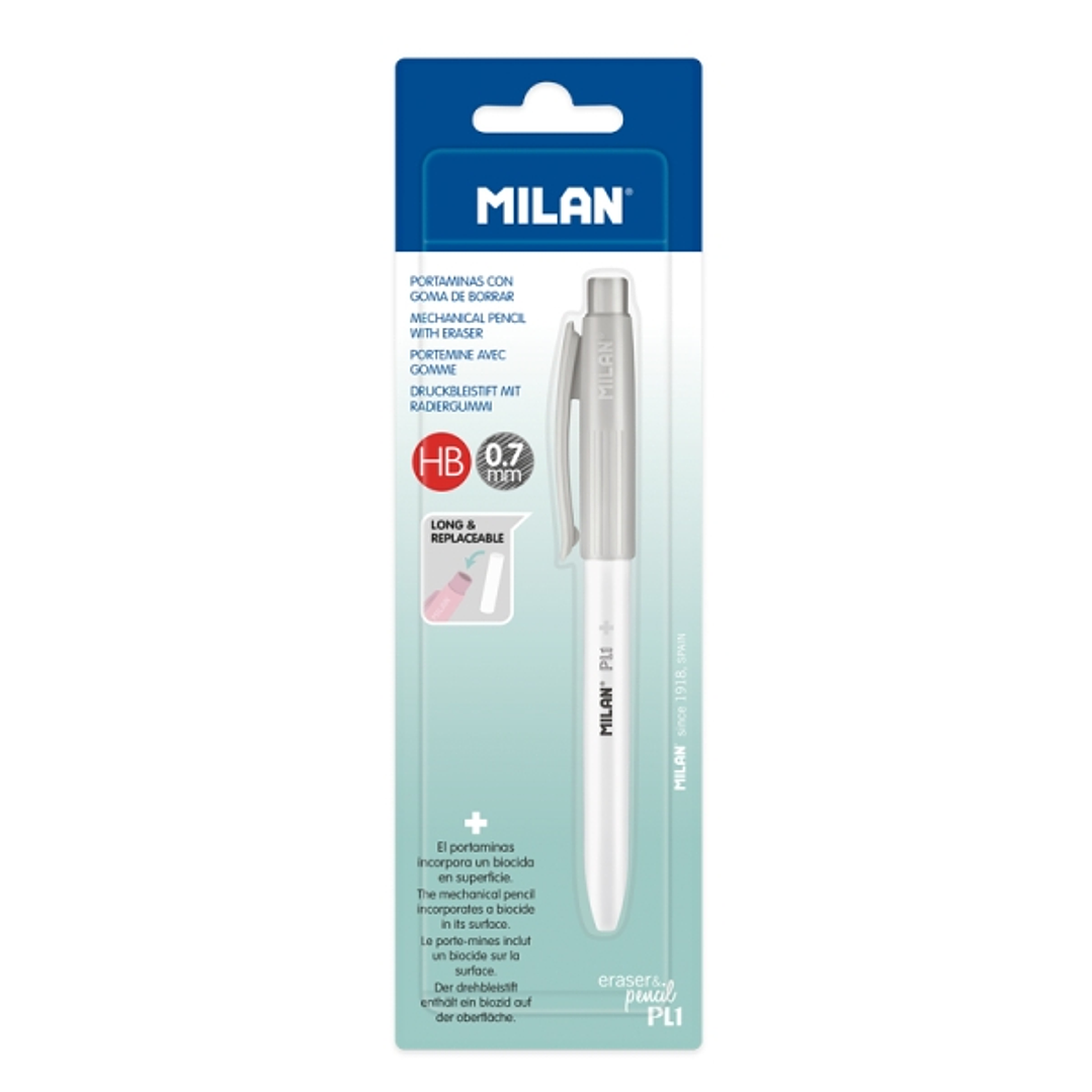 Milan Pl1 + Portaminas 0.7mm - Superficie Antibacteriana - Color Gris 1