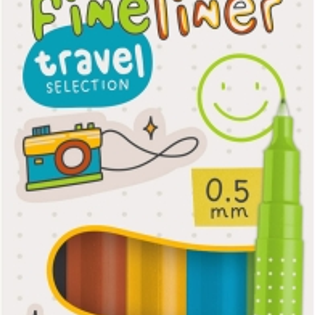 Carioca Fineliner Travel Pack de 5 Rotuladores - Punta Blanca de Acetal 0.5mm - Colores Surtidos 1