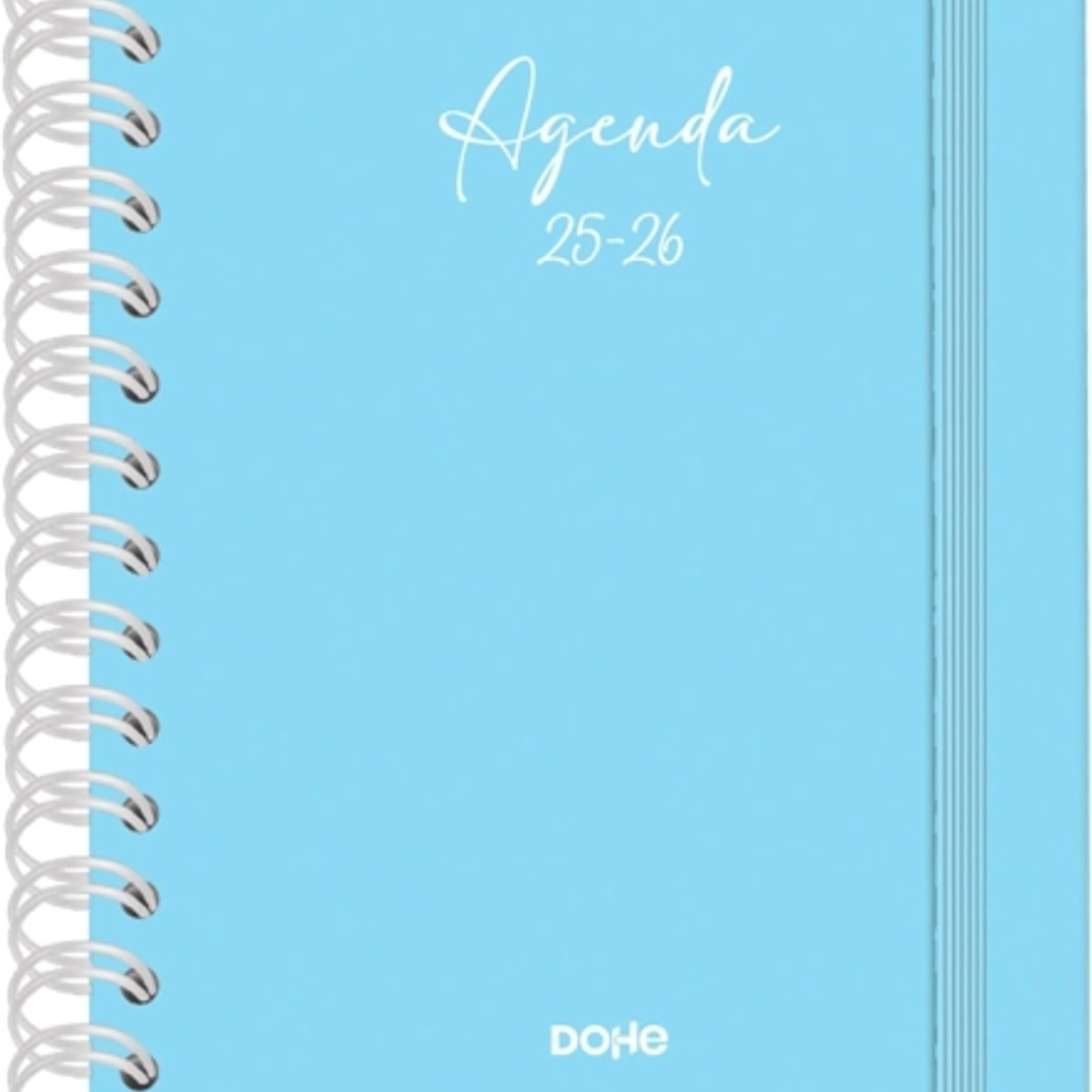 Dohe Serenity Agenda Escolar 25/26 Espiral Wireo A5 - Semana Vista - Papel 80g/m2 - 4 Hojas de Pegatinas - Cubierta de Carton Plastificado - Cierre c 1