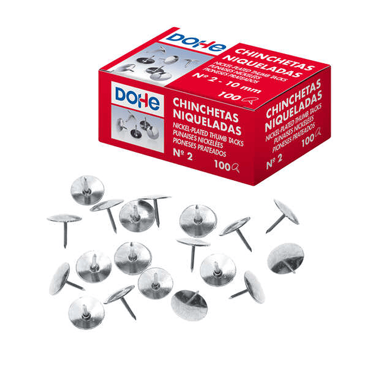Dohe Pack de 100 Chinchetas Niqueladas Nº2 1
