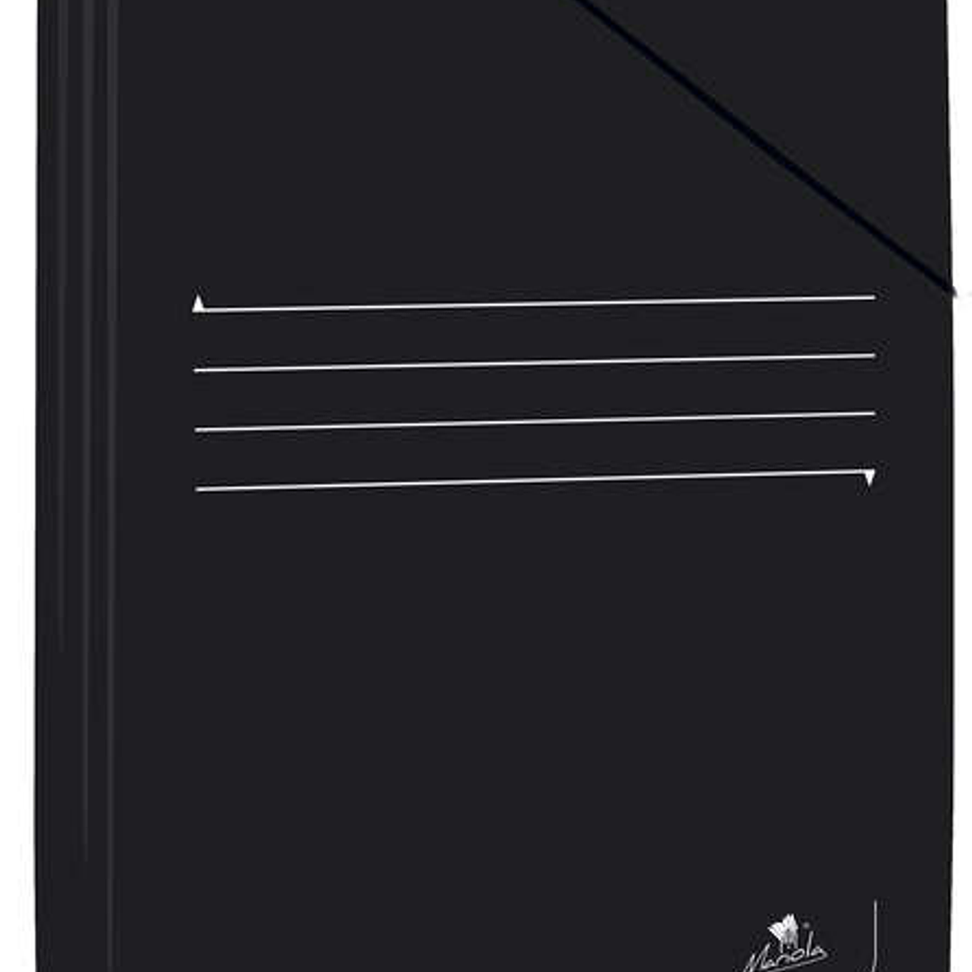 Mariola Carpeta de Carton Plastificado Folio 500gr/m2 - Medidas 34x25cm - Cierre con Goma Elastica - Color Negro 1