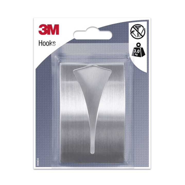 3M Gancho Adhesivo Metalico - Soporta hasta 3kg - Color Gris/Titanio 1
