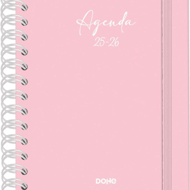 Dohe Serenity Agenda Escolar 25/26 Espiral Wireo A5 - Semana Vista - Papel 80g/m2 - 4 Hojas de Pegatinas - Cubierta de Carton Plastificado - Cierre c 1