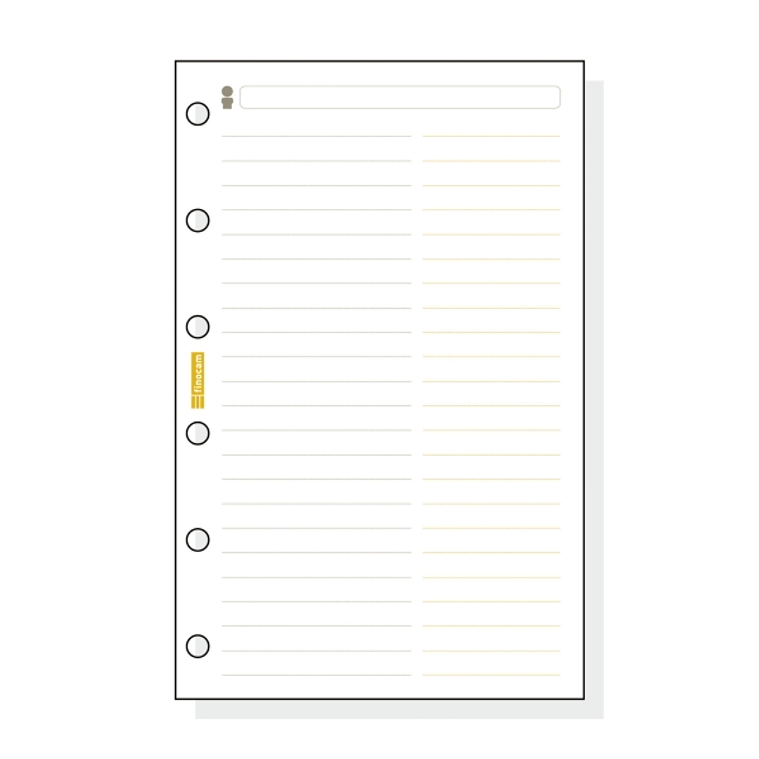 Finocam C254 Recambio Telefonico para Agendas Classic - Formato 602 - 73x114x5mm - Color Blanco 1