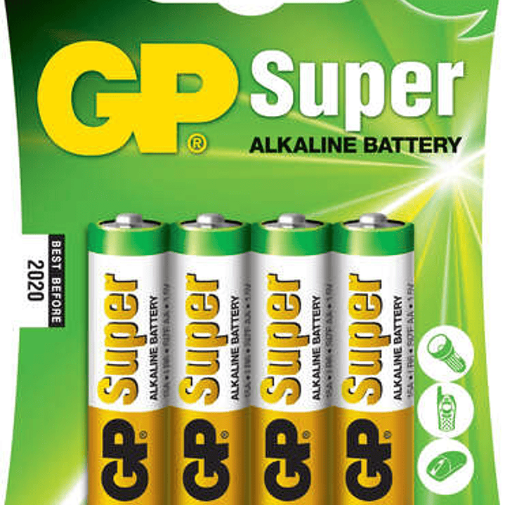 GP Pack de 4 Pilas Super Alcalinas LR06 AA 1.5V 1