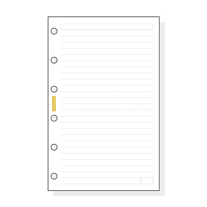 Finocam C241 Recambio para Agendas Classic - Lineas Guia - Formato 602 - 73x114x5mm - Color Blanco 1