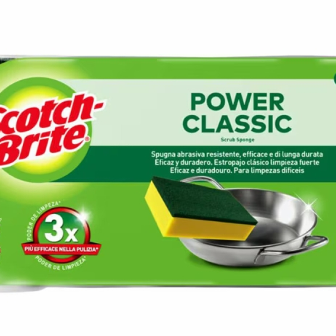Scotch-Brite Basic Pack de 3 Estropajos Laminado con Esponja - Color Verde 1