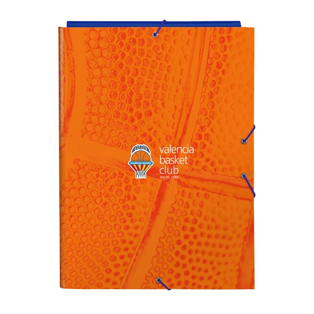 Safta Valencia Basket Carpeta con 3 Solapas - Tapas Duras Forradas - Cierre con Gomas - Resistente - 260x25x335mm - Color Naranja 1