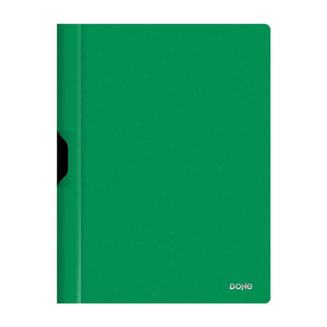 Dohe Dossier con Clip Metalico - Tamaño A4 - Fabricado en Polipropileno Opaco de 350 Micras - Color Verde 1