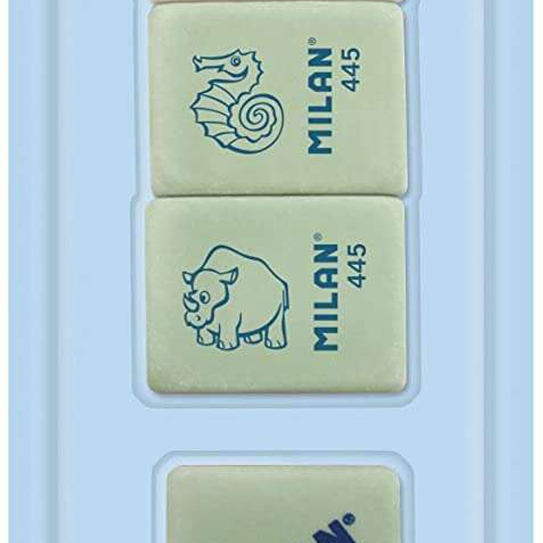 Milan Pack de 5 Gomas de Borrar, 3xGomas 445 Nata Rectangulares + 2xGomas 430 Cuadradas - Miga de pan - Caucho Suave Sintetico - Colores Surtidos 1