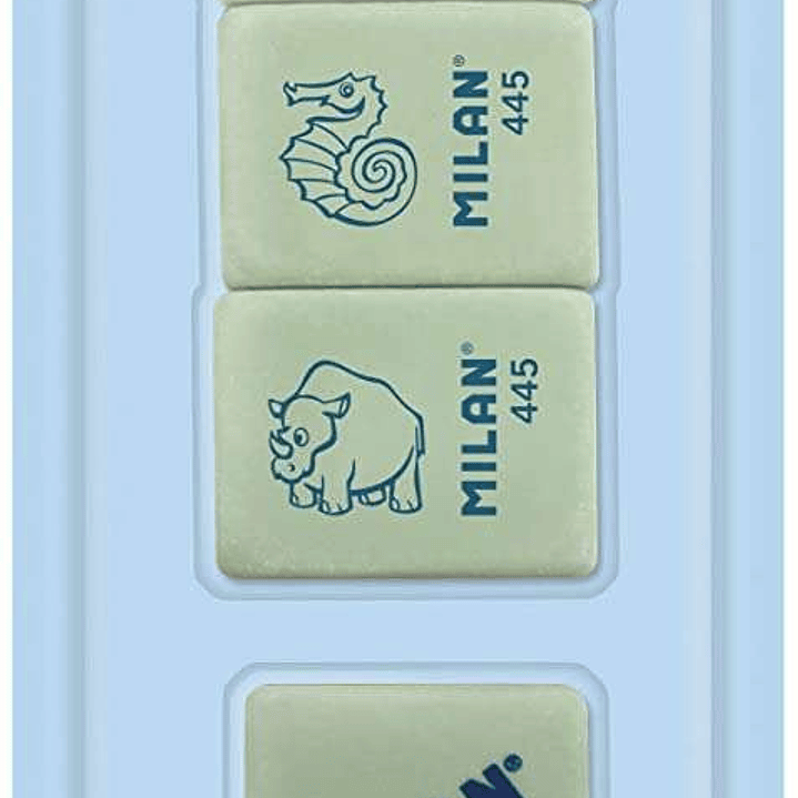 Milan Pack de 5 Gomas de Borrar, 3xGomas 445 Nata Rectangulares + 2xGomas 430 Cuadradas - Miga de pan - Caucho Suave Sintetico - Colores Surtidos 1