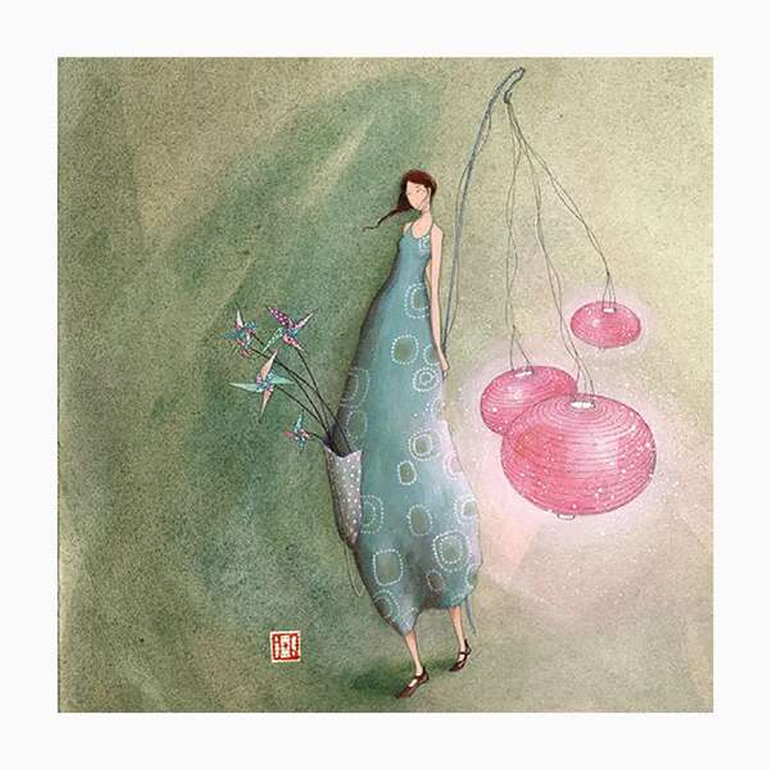 Pictura Gaëlle Boissonnard Tarjeta Doble - Acabado en Barniz de Relieve UV Grueso - Laminado Mate de Tacto Suave - 16x16cm - Papel con Certificacion F 1