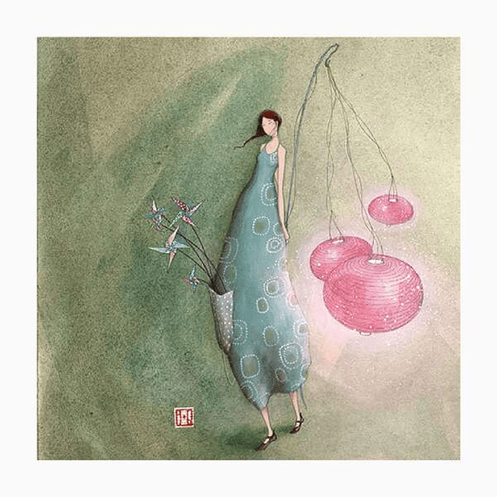 Pictura Gaëlle Boissonnard Tarjeta Doble - Acabado en Barniz de Relieve UV Grueso - Laminado Mate de Tacto Suave - 16x16cm - Papel con Certificacion F 1