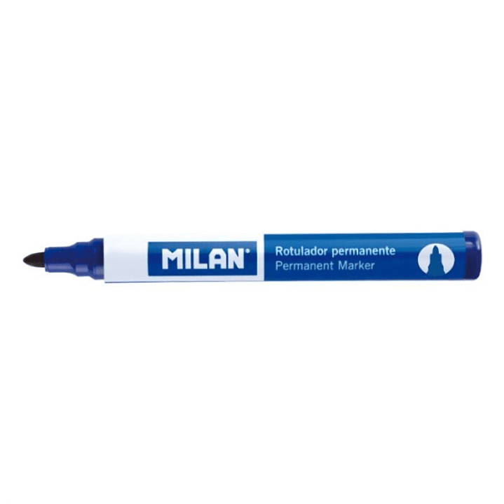Milan Rotulador Permanente - Punta Redonda 4mm - Tinta a Base de Alcohol - Color Azul 1