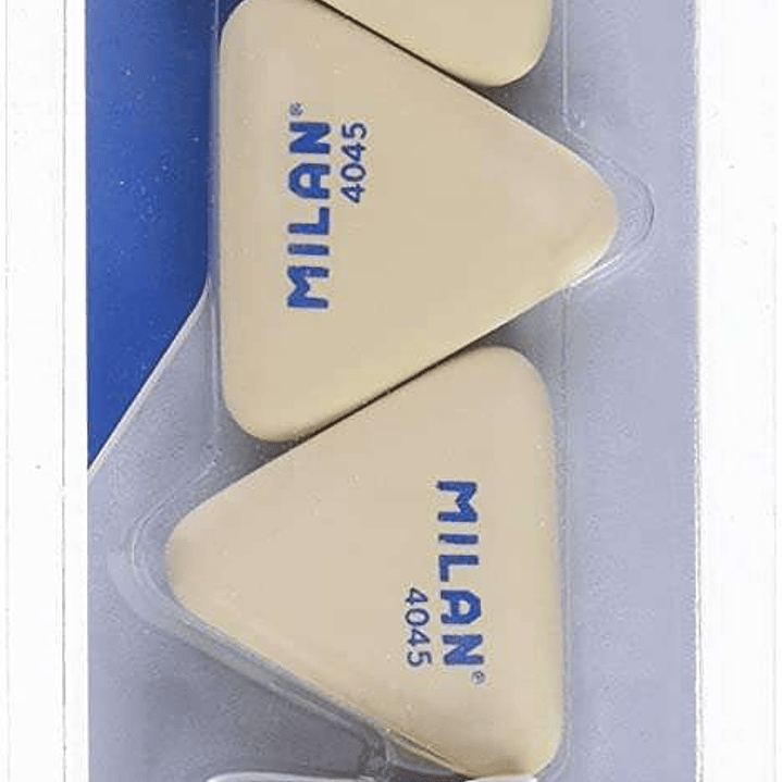 Milan Pack de 5 Gomas de Borrar, 3x Gomas 4045 Nata Triangulares + 2xGomas 430 Cuadradas - Miga de pan - Caucho Suave Sintetico - Color Blanco 1